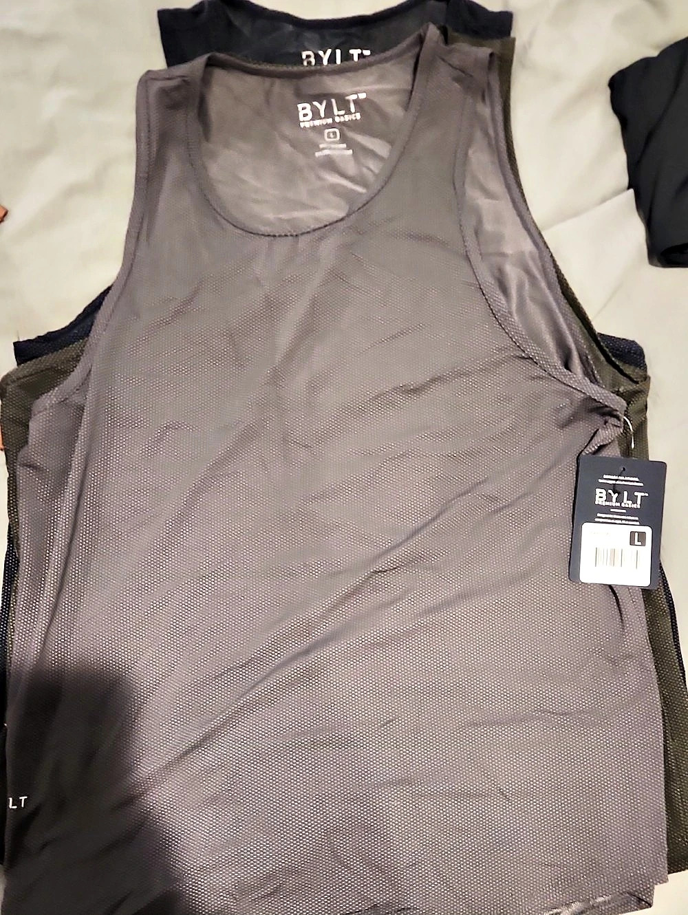 BYLT Men's Mesh Tank Tops, 3pack